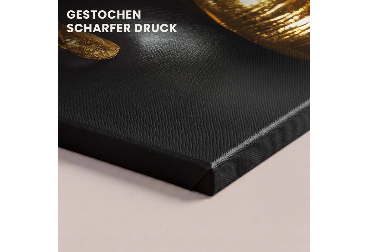 OneMillionCanvasses® Leinwandbild Lippen - Gold - Abstrakt - Schwarz - Frau - Bild 3