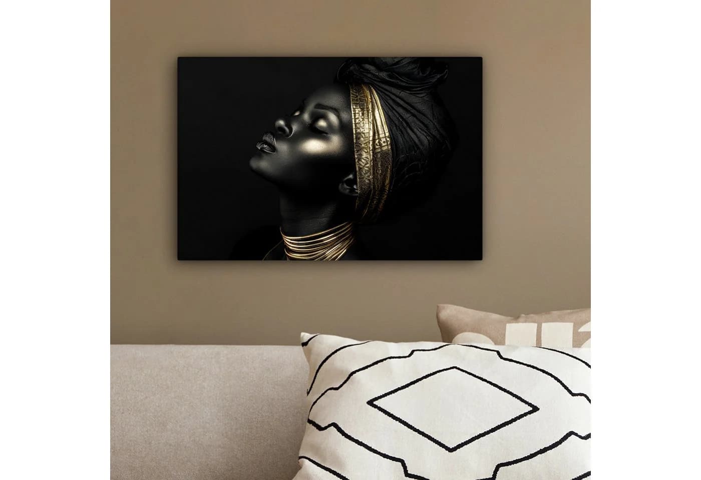 OneMillionCanvasses Leinwandbild Frau Gold Porträt Modern - Bild 4