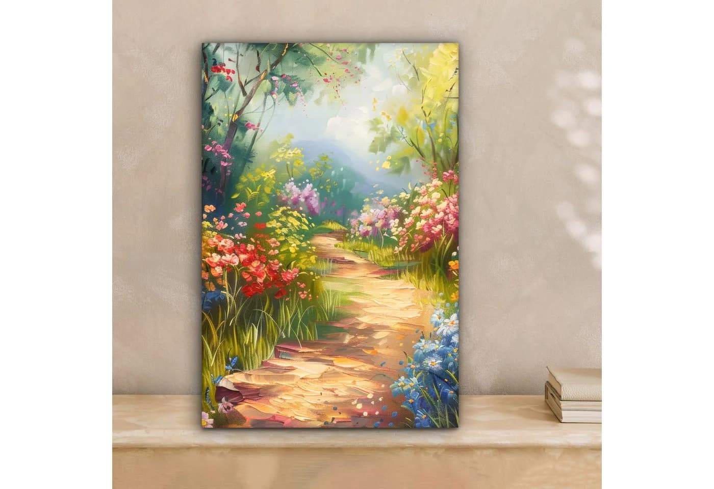 OneMillionCanvasses® Leinwandbild Natur Blumen Landschaft Bunt