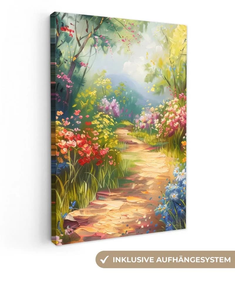 OneMillionCanvasses® Leinwandbild Natur Blumen Landschaft Bunt - Bild 2