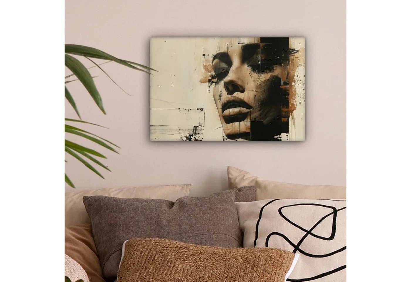 OneMillionCanvasses® Leinwandbild Frau - Gesicht - Abstrakt - Kunst, Fotodruck