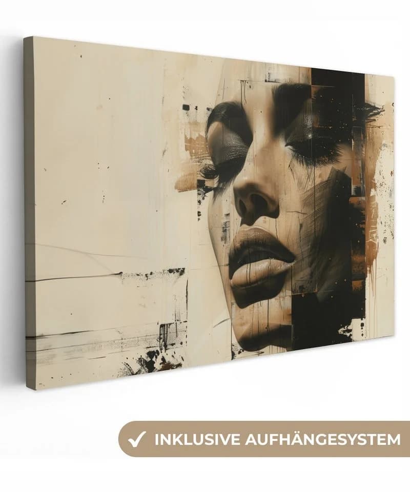 OneMillionCanvasses® Leinwandbild Frau - Gesicht - Abstrakt - Kunst, Fotodruck - Bild 2