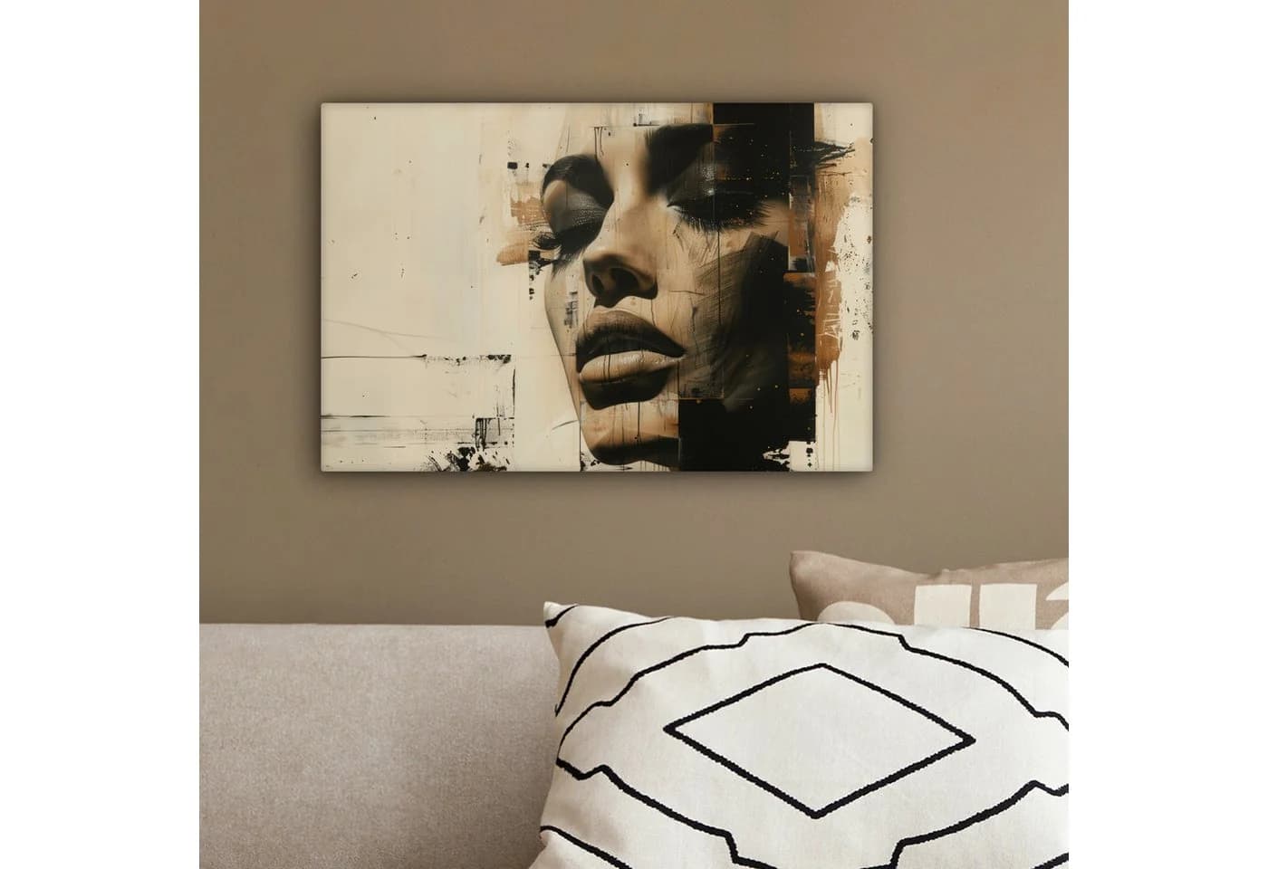 OneMillionCanvasses® Leinwandbild Frau - Gesicht - Abstrakt - Kunst, Fotodruck - Bild 4
