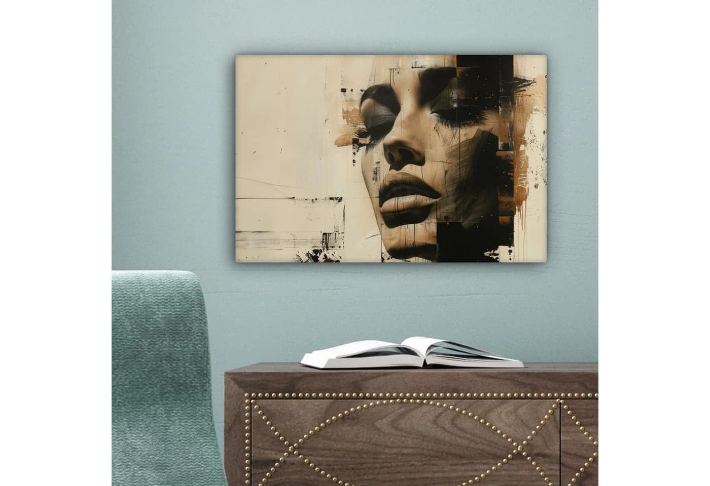 OneMillionCanvasses® Leinwandbild Frau - Gesicht - Abstrakt - Kunst, Fotodruck - Bild 5