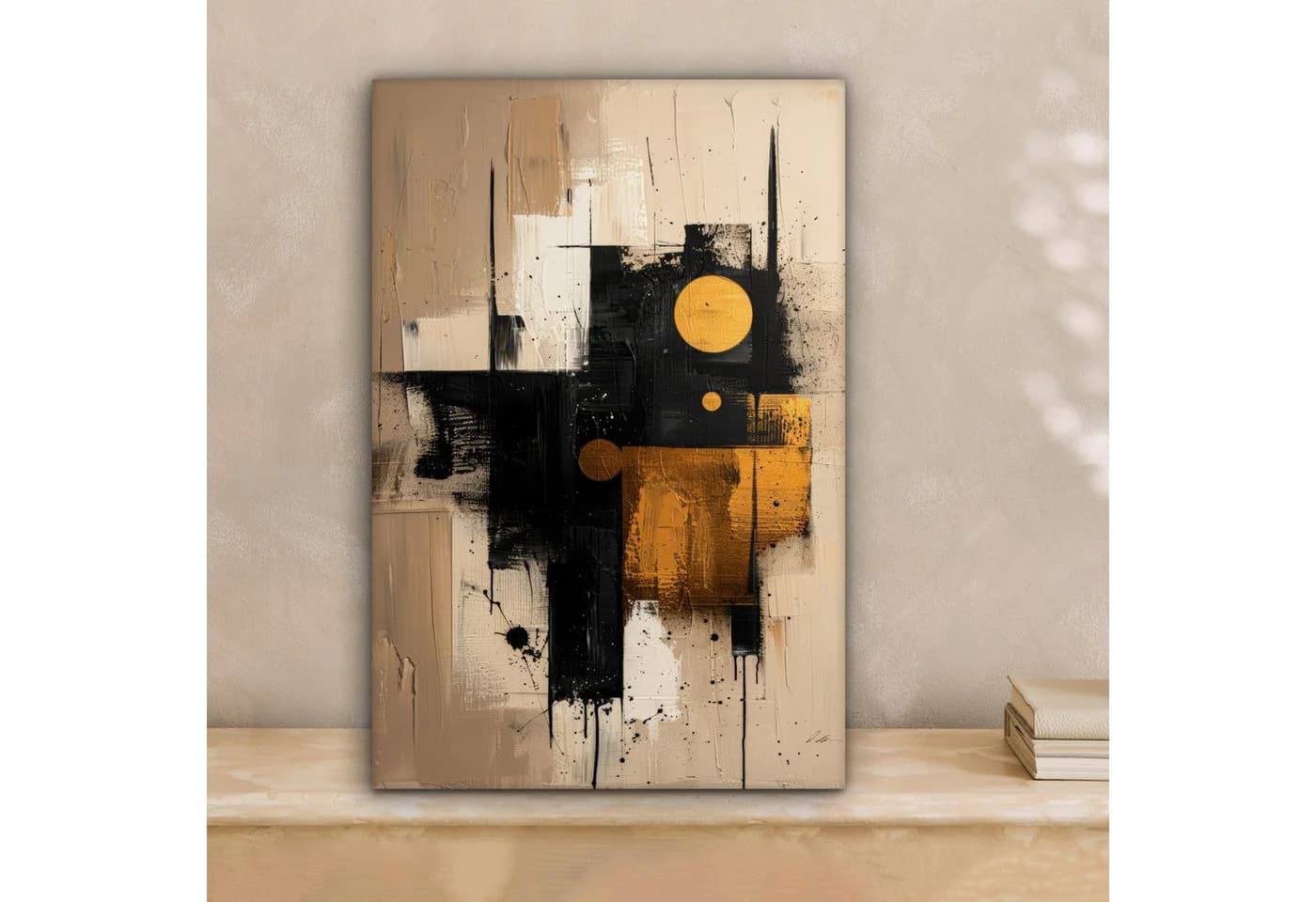 OneMillionCanvasses® Leinwandbild Abstrakt Schwarz Gold Modern