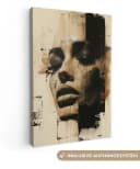 OneMillionCanvasses® Leinwandbild Frau Abstrakt Beige Bild 2