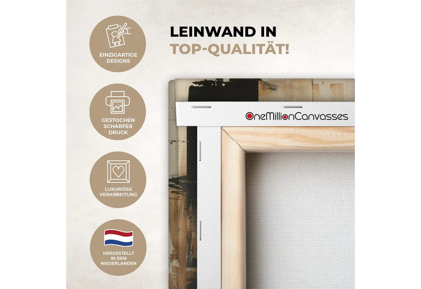 OneMillionCanvasses® Leinwandbild Frau Abstrakt Beige - Bild 3