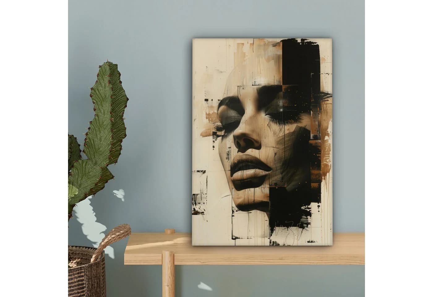 OneMillionCanvasses® Leinwandbild Frau Abstrakt Beige - Bild 5