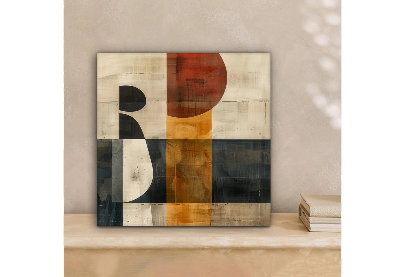 OneMillionCanvasses® Leinwandbild Abstrakt Grau Beige Orange Modern