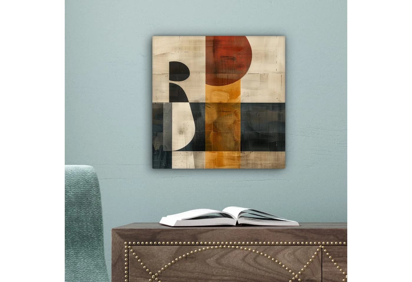 OneMillionCanvasses® Leinwandbild Abstrakt Grau Beige Orange Modern - Bild 5