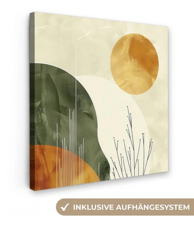 OneMillionCanvasses® Leinwandbild Abstrakt - Landschaft - Sonne - Kunst, Fotodruck (1 St), Wandbild, Deko Schlafzimmer Wohnzimmer Flur 20x20 cm - Bild 2