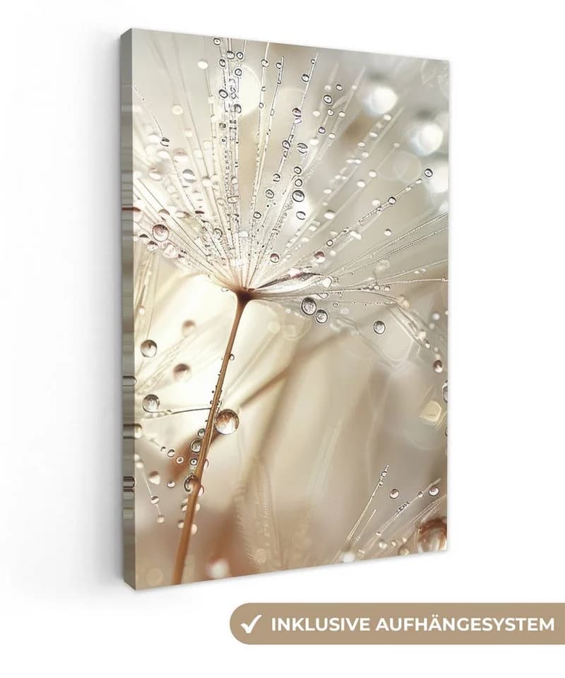 OneMillionCanvasses® Leinwandbild Natur Blumen Tropfen Regen Fotodruck - Bild 2