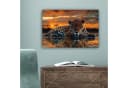 OneMillionCanvasses® Leinwandbild Leopard Natur Orange Braun Modern Bild 5