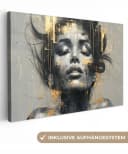 OneMillionCanvasses® Leinwandbild Frau Kunst Gold Abstrakt Glamour Fotodruck 30x20 cm Bild 2