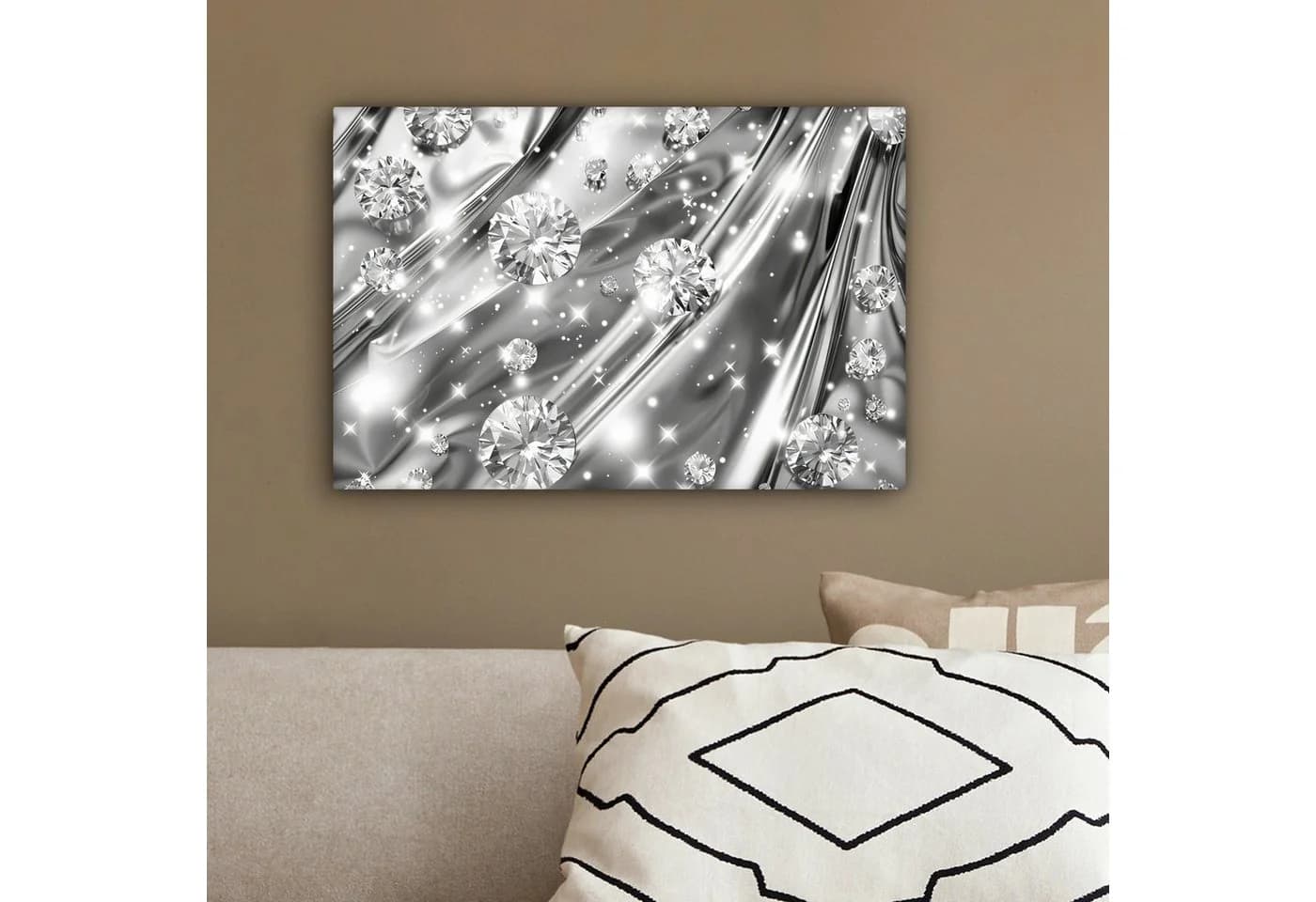 OneMillionCanvasses® Leinwandbild Abstrakt - Diamant - Luxus - Modern - Silber - Bild 4