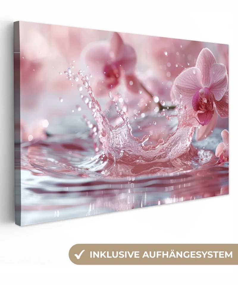OneMillionCanvasses Leinwandbild Abstrakt Wasser Orchidee Modern - Bild 2