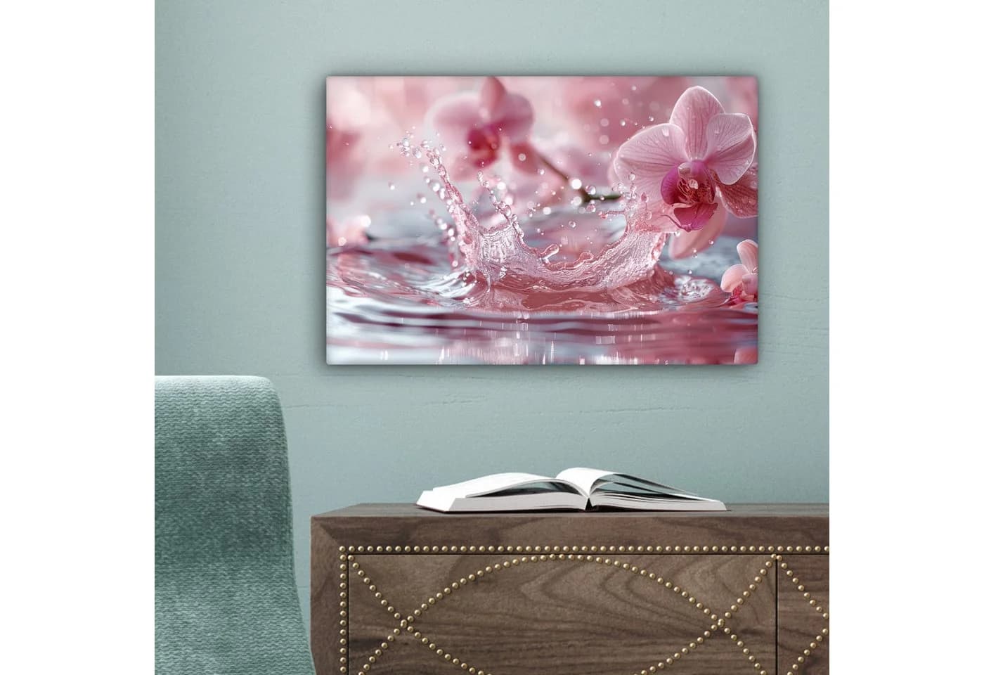 OneMillionCanvasses Leinwandbild Abstrakt Wasser Orchidee Modern - Bild 5
