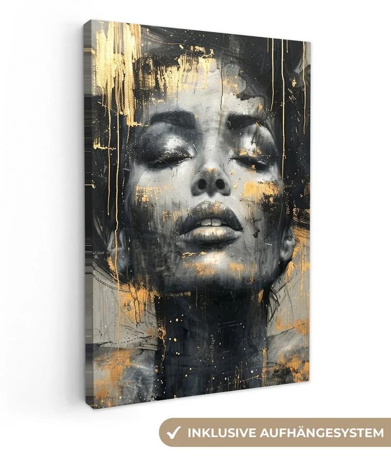 OneMillionCanvasses® Leinwandbild Frau Gold Glamour - Bild 2