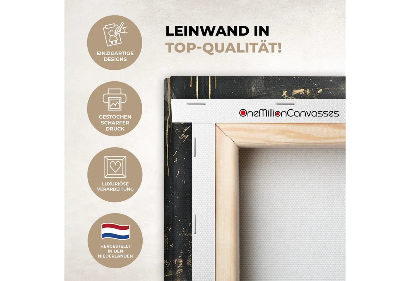 OneMillionCanvasses® Leinwandbild Frau Gold Glamour - Bild 3