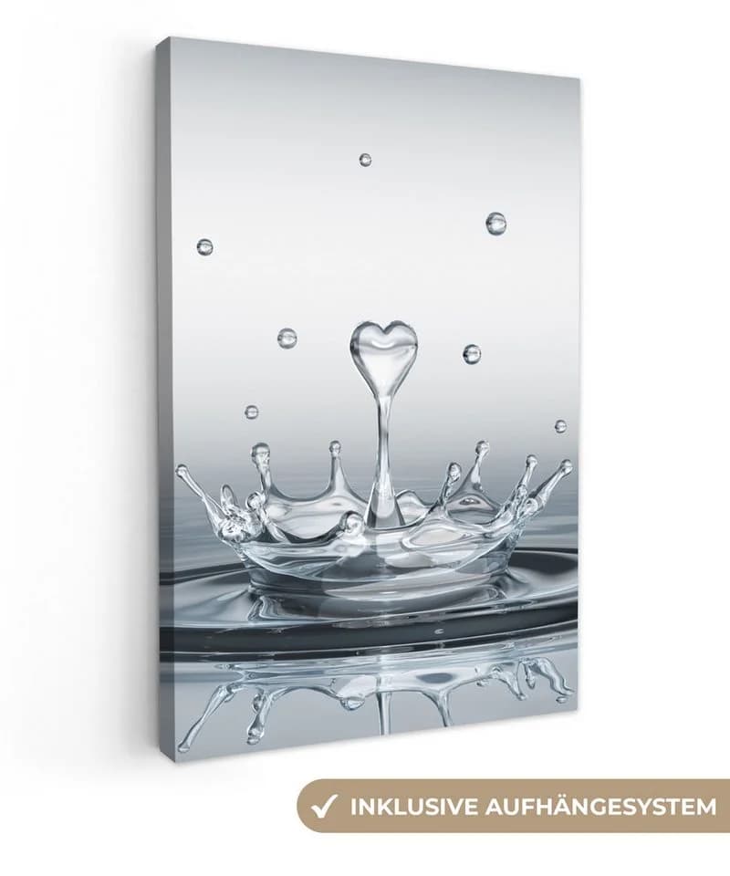 OneMillionCanvasses® Leinwandbild Abstrakt Modern Wasser Herz - Bild 2