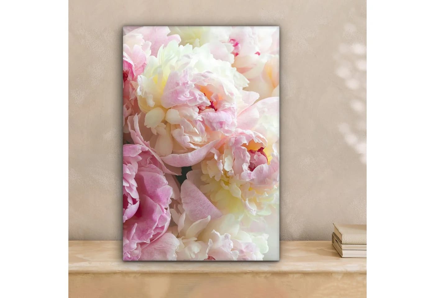 OneMillionCanvasses® Leinwandbild Vintage Rosen Rosa Weiss