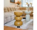 Mica Decorations Luna Beistelltisch Ockergelb Rund Bild 3