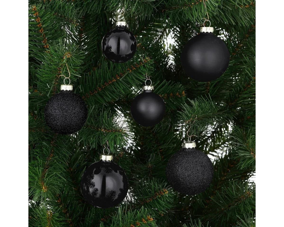 Mica Decorations Weihnachtsbaumkugel Glas Schwarz 26 Stk - Bild 3