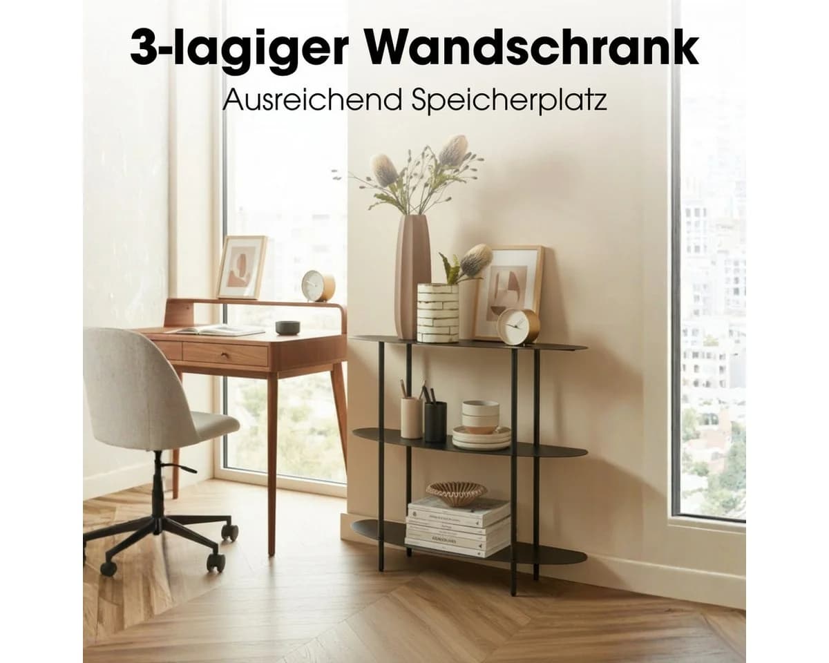 Mica Decorations Regal Schwarz 90 x 28 x 81 cm - Bild 4