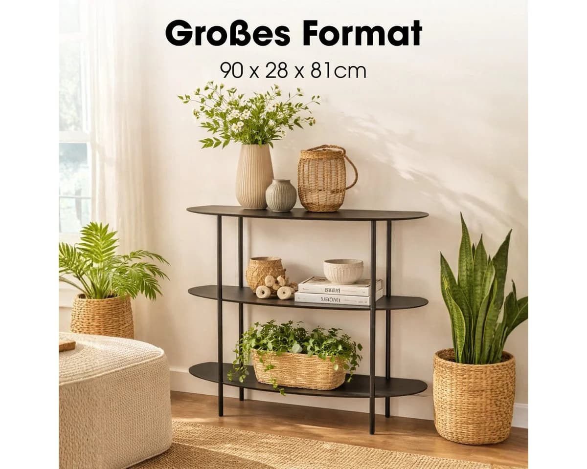 Mica Decorations Regal Schwarz 90 x 28 x 81 cm - Bild 5