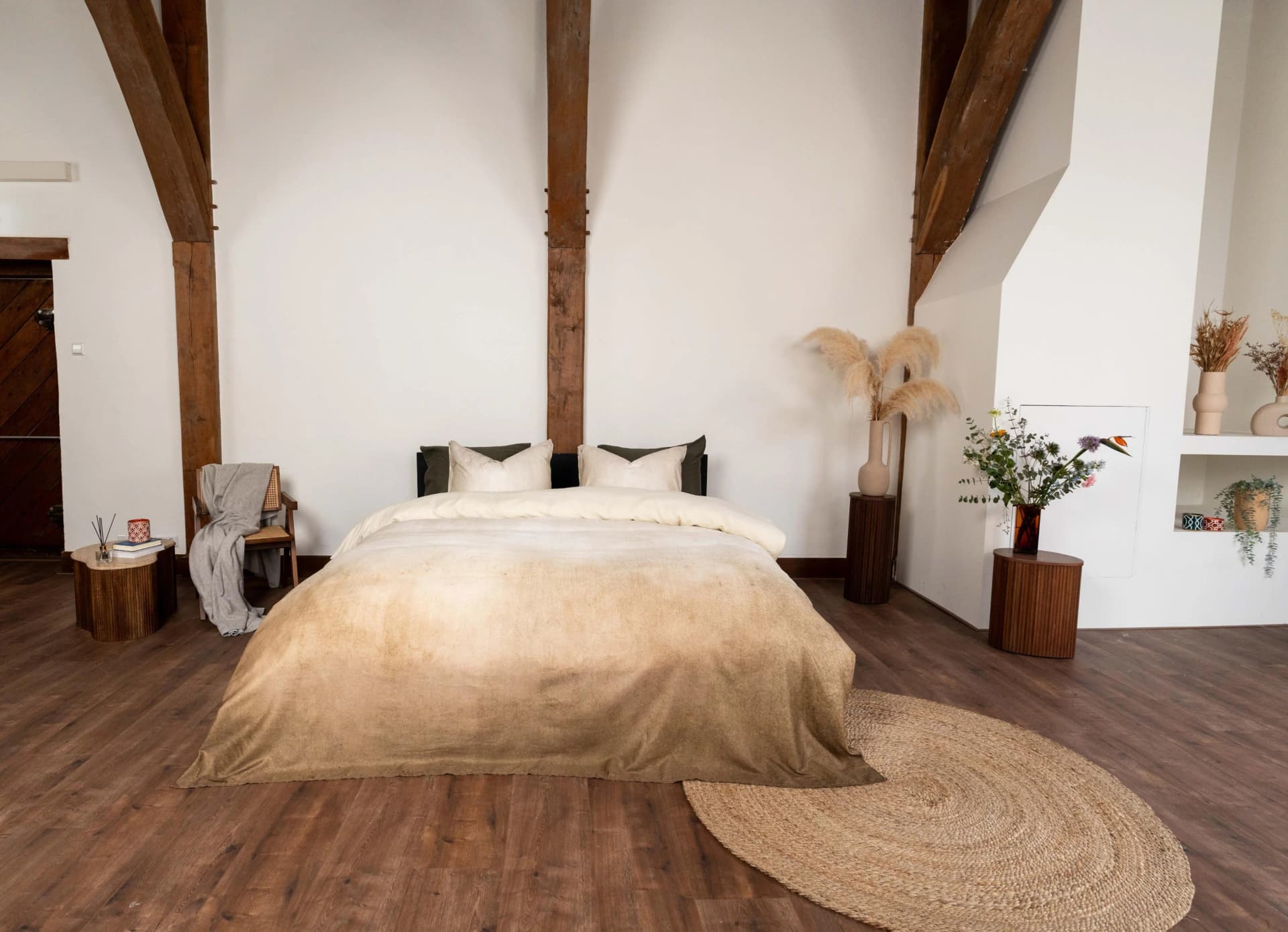 KAYORI Rifu Bettwäsche Beige Natur Mako-Satin GOTS