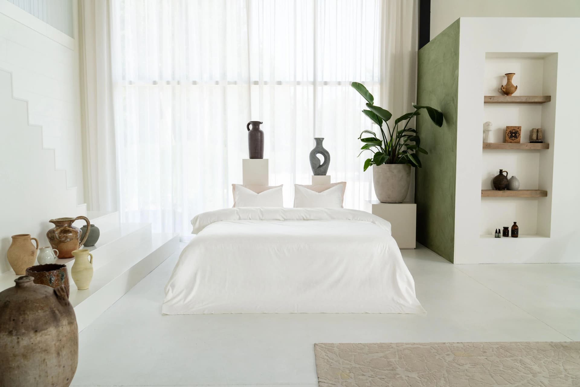 Kayori Wendebettwäsche Koko Weiß 155x220cm Baumwolle Tencel