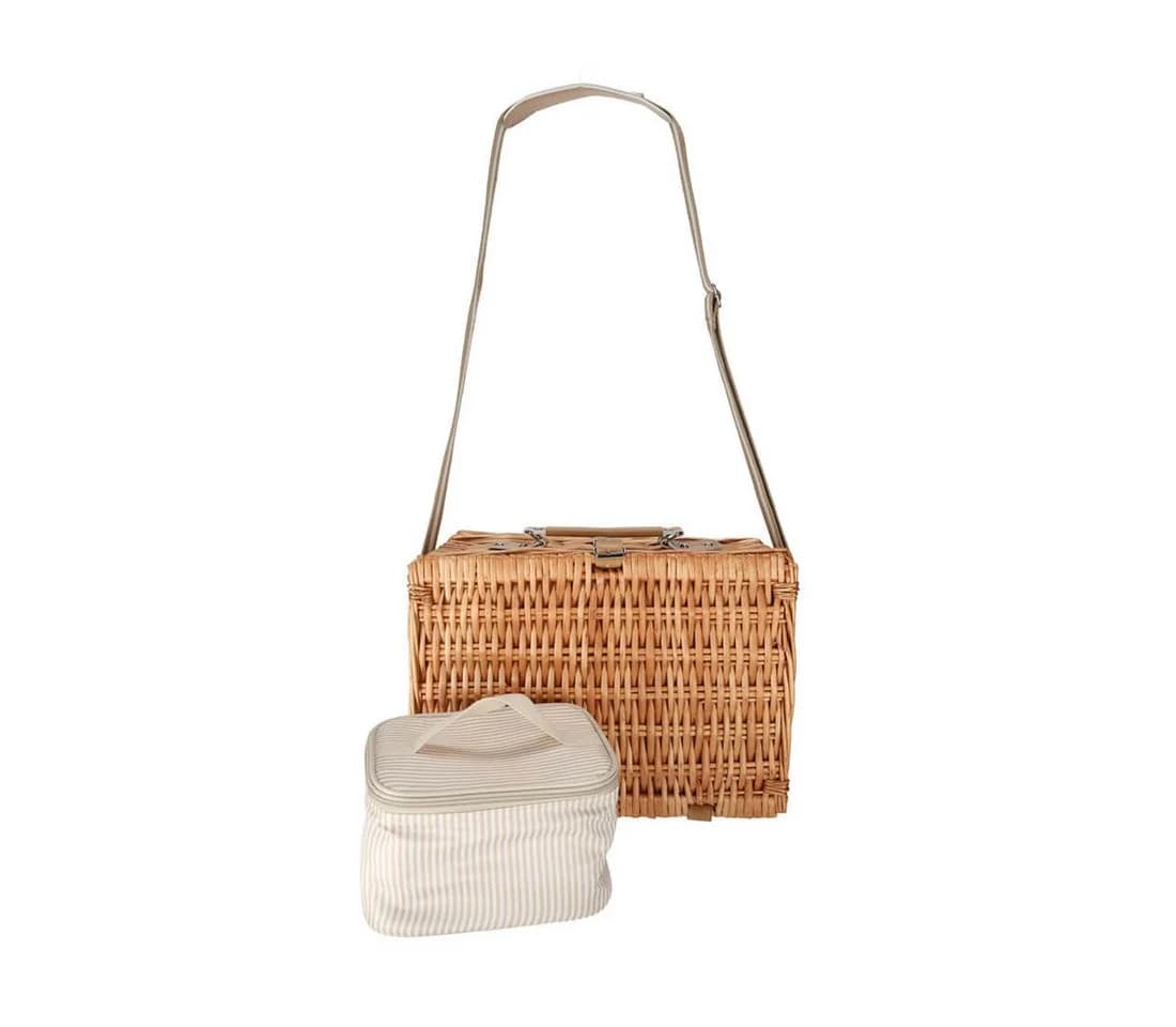 JENS Living Picknickkorb Set für 2 Personen mit Kühltasche & Besteck Weide Natur - Bild 5