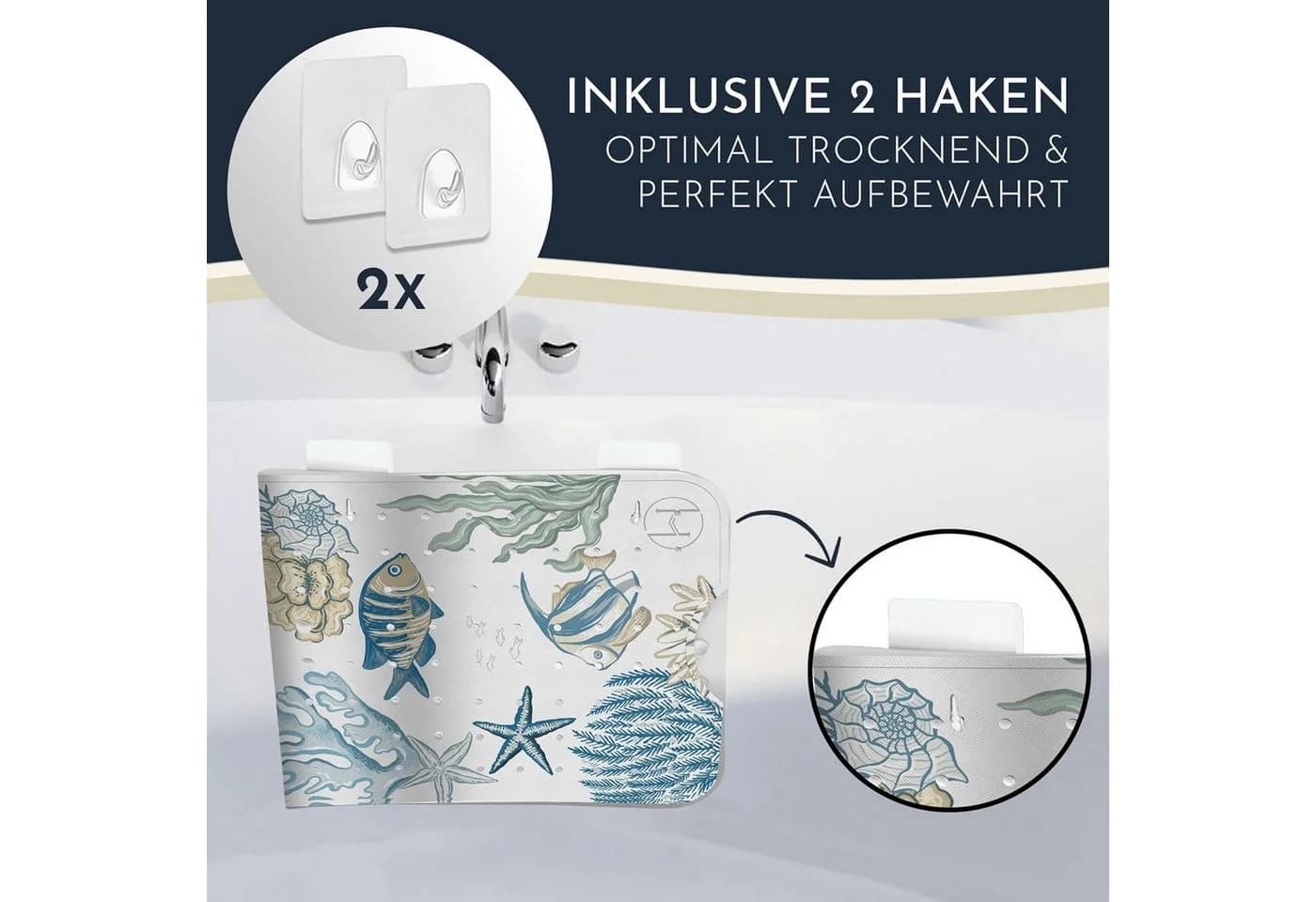 Homerella Badematte rutschfest 100x40cm, Antirutschmatte Badewanne - Bild 3