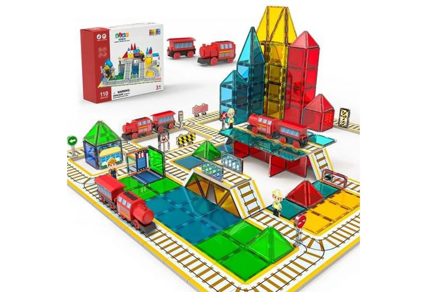 Olvy Magnetspielbausteine Murmelbahn Montessori Spielzeug ab 3 Jahren - Bild 2