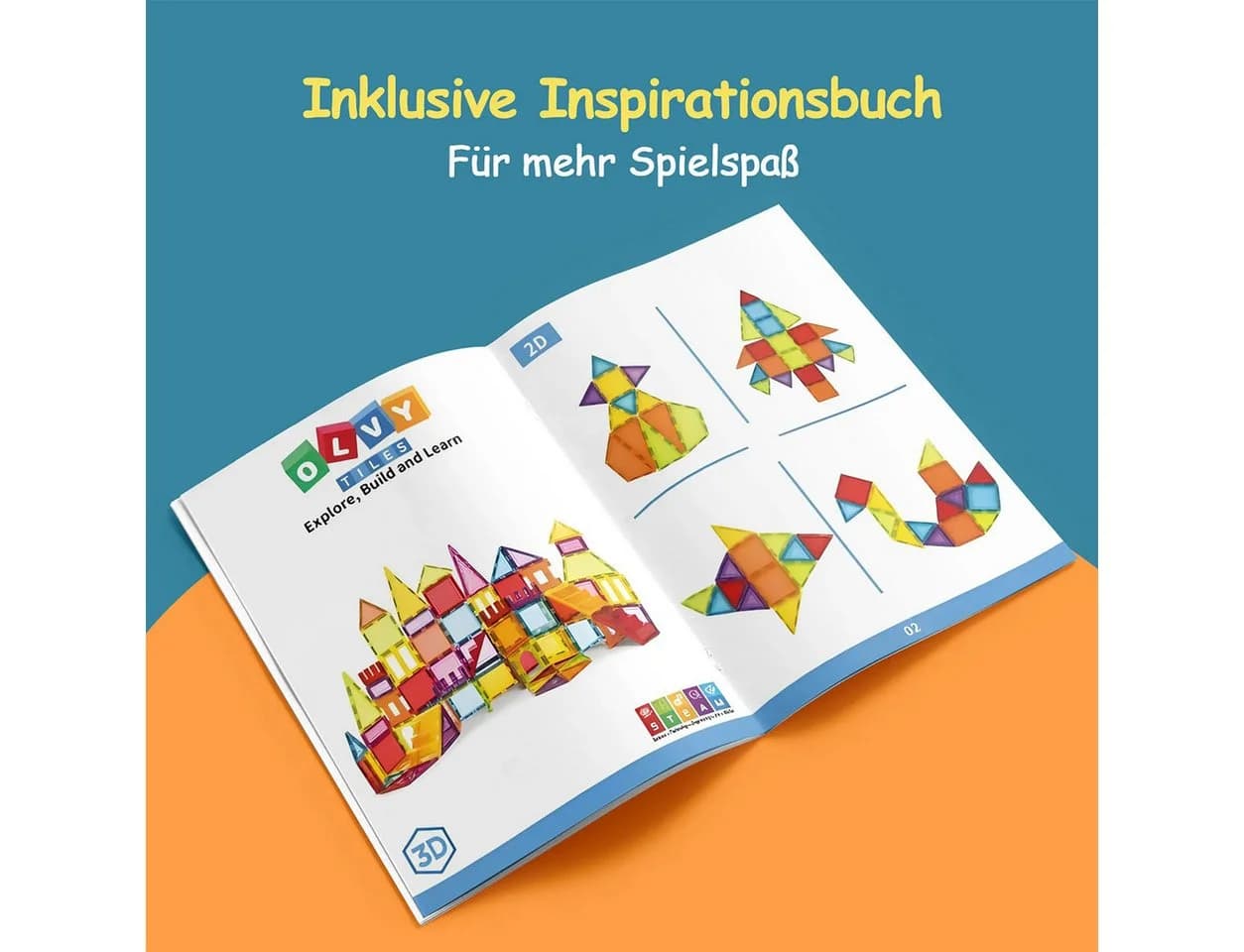 Olvy Magnetische Bausteine 120 Teile Bunt Magnetspielzeug - Bild 3