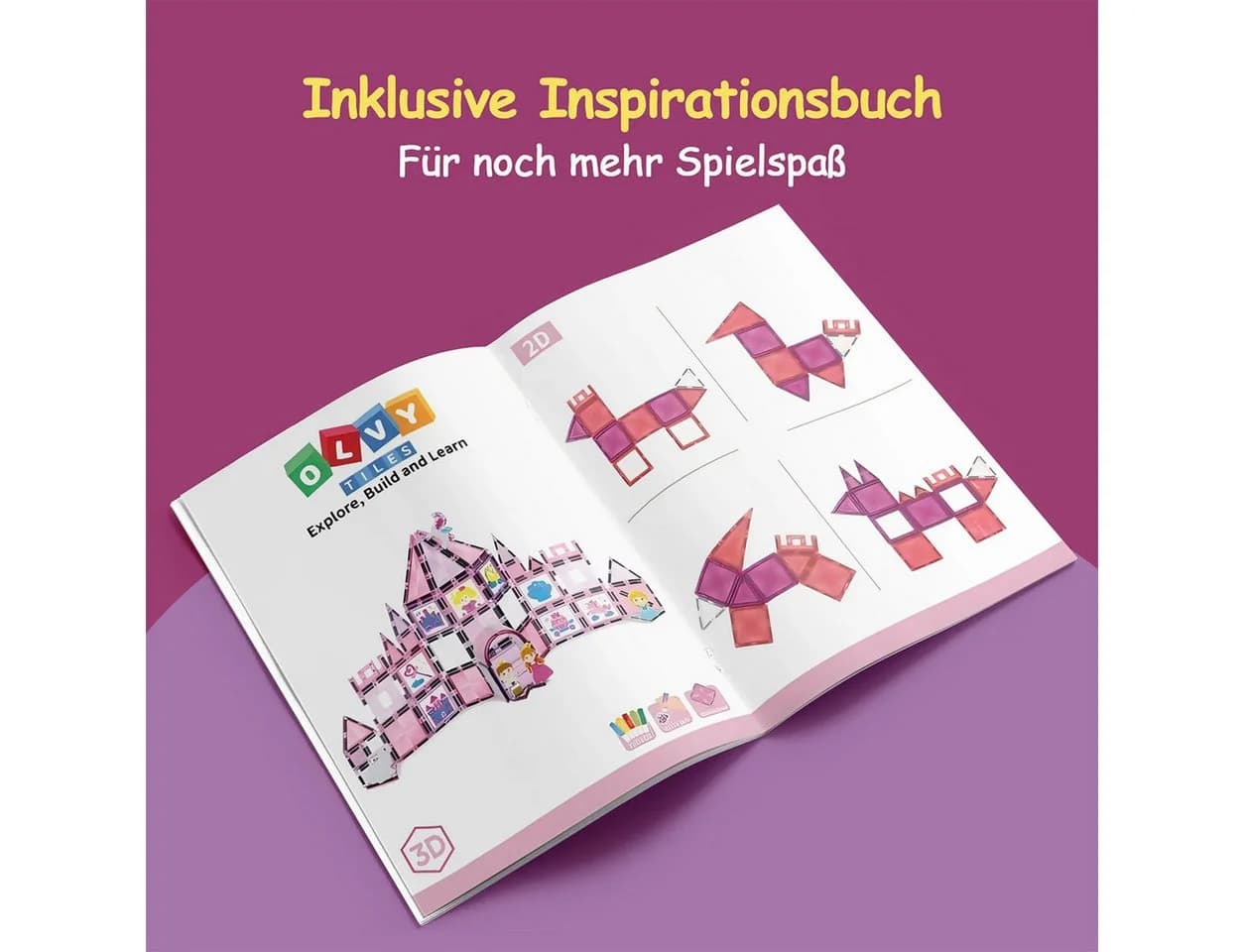 Olvy Magnetische Bausteine Montessori Spielzeug 80 pcs Bunt - Bild 3
