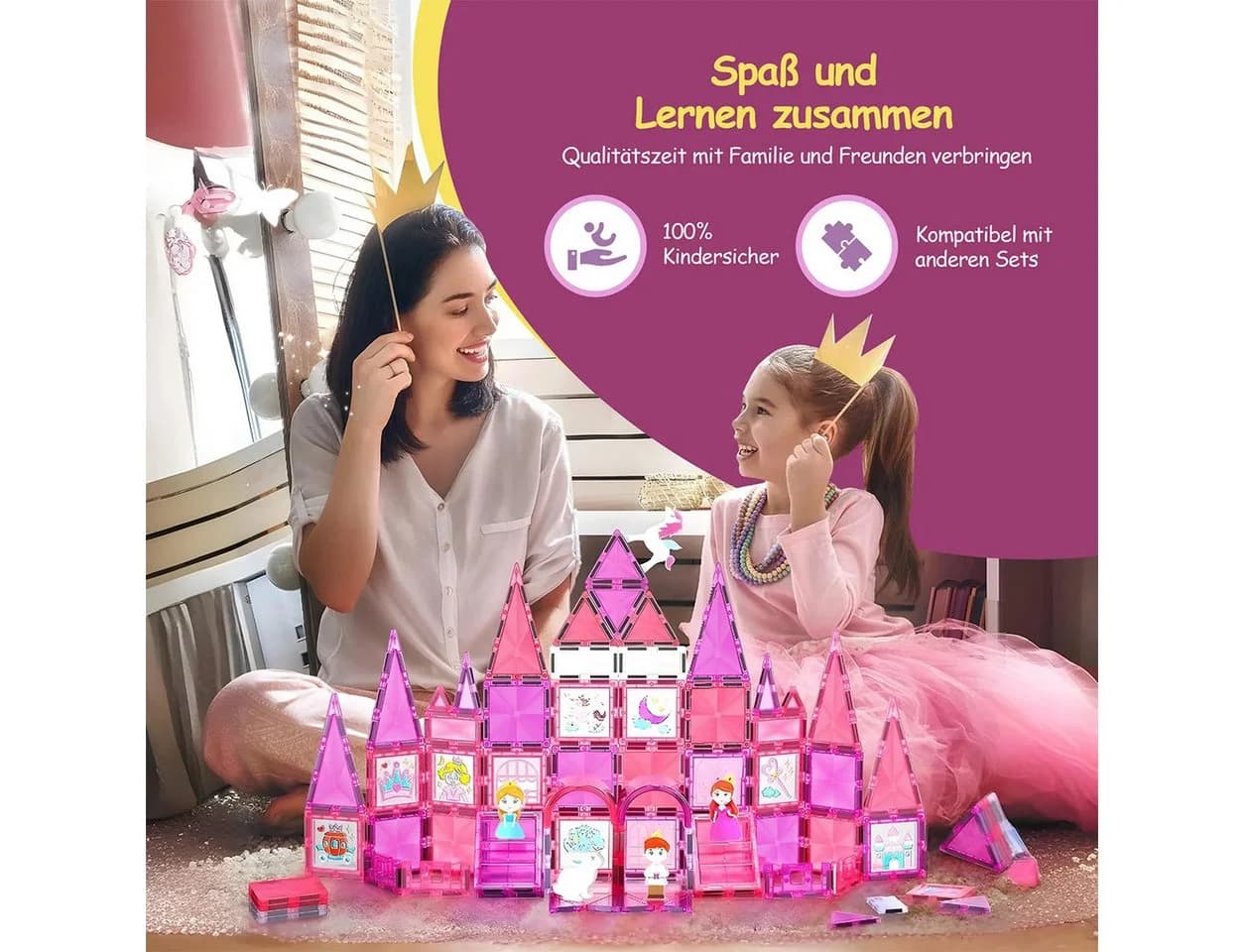 Olvy Magnetische Bausteine Montessori Spielzeug 80 pcs Bunt - Bild 5