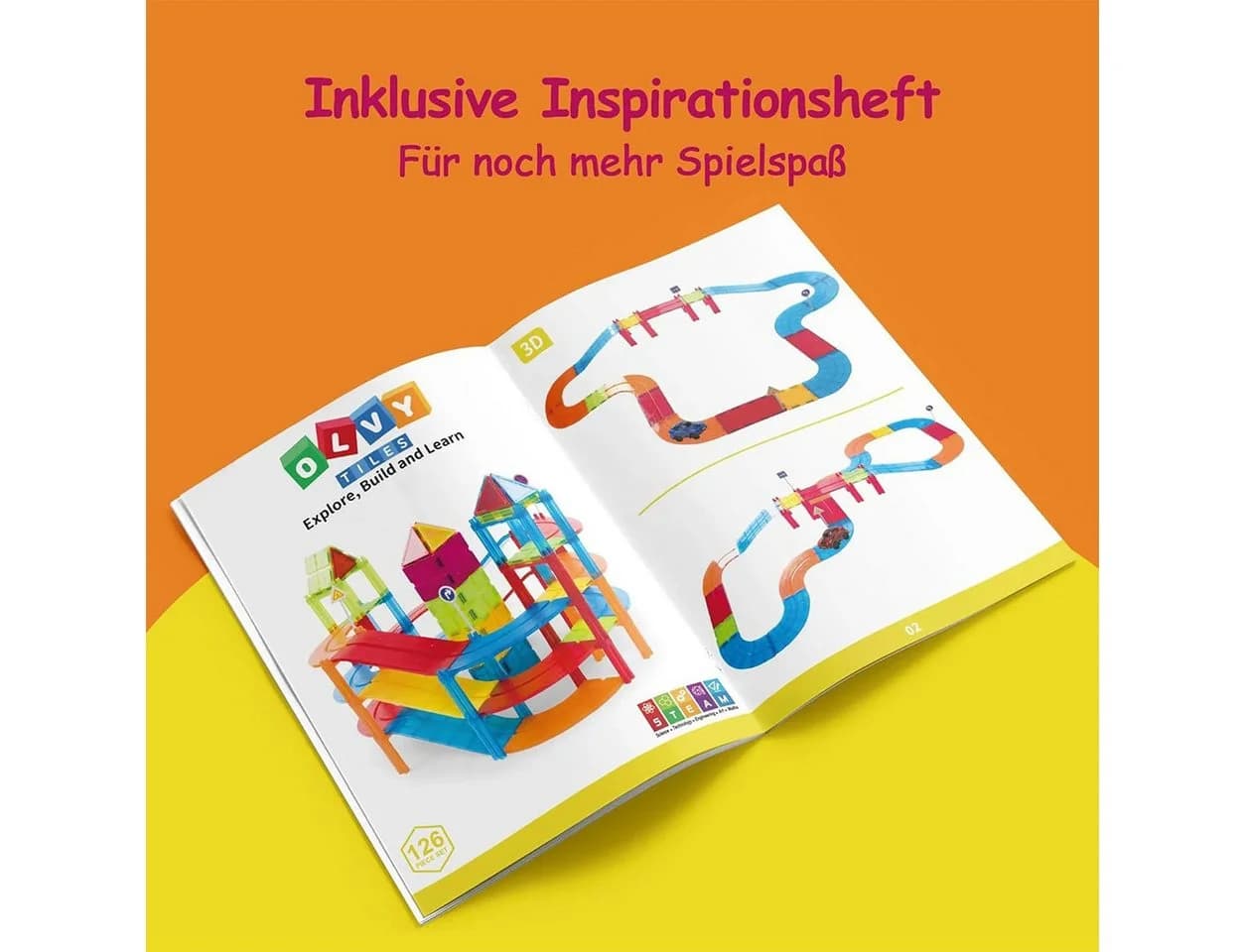 Olvy Magnetspielbausteine Bunt Montessori Spielzeug ab 3 Jahren - Bild 3