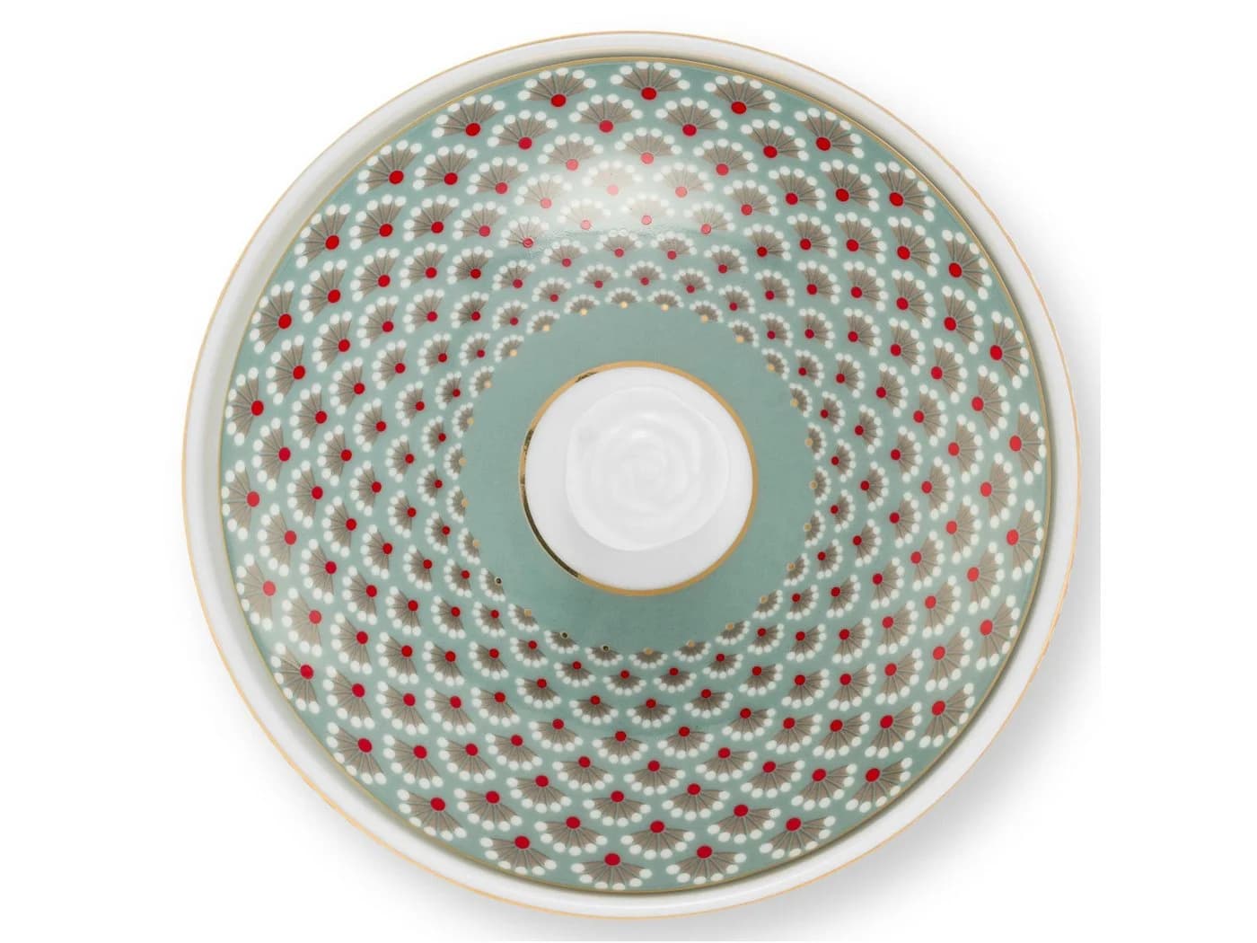 PiP Studio Zuckerdose Blooming Tales Fantasy Khaki-Blue Porzellan - Bild 3