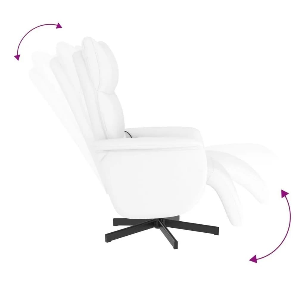 vidaXL Massagesessel Weiß Kunstleder mit Fußteil und Massagefunktion - Bild 5