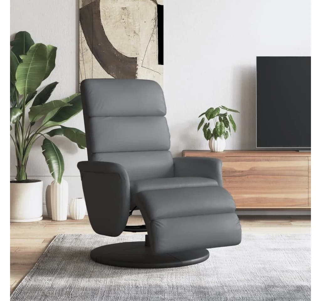 vidaXL Relaxsessel Grau mit Fußteil und Liegefunktion
