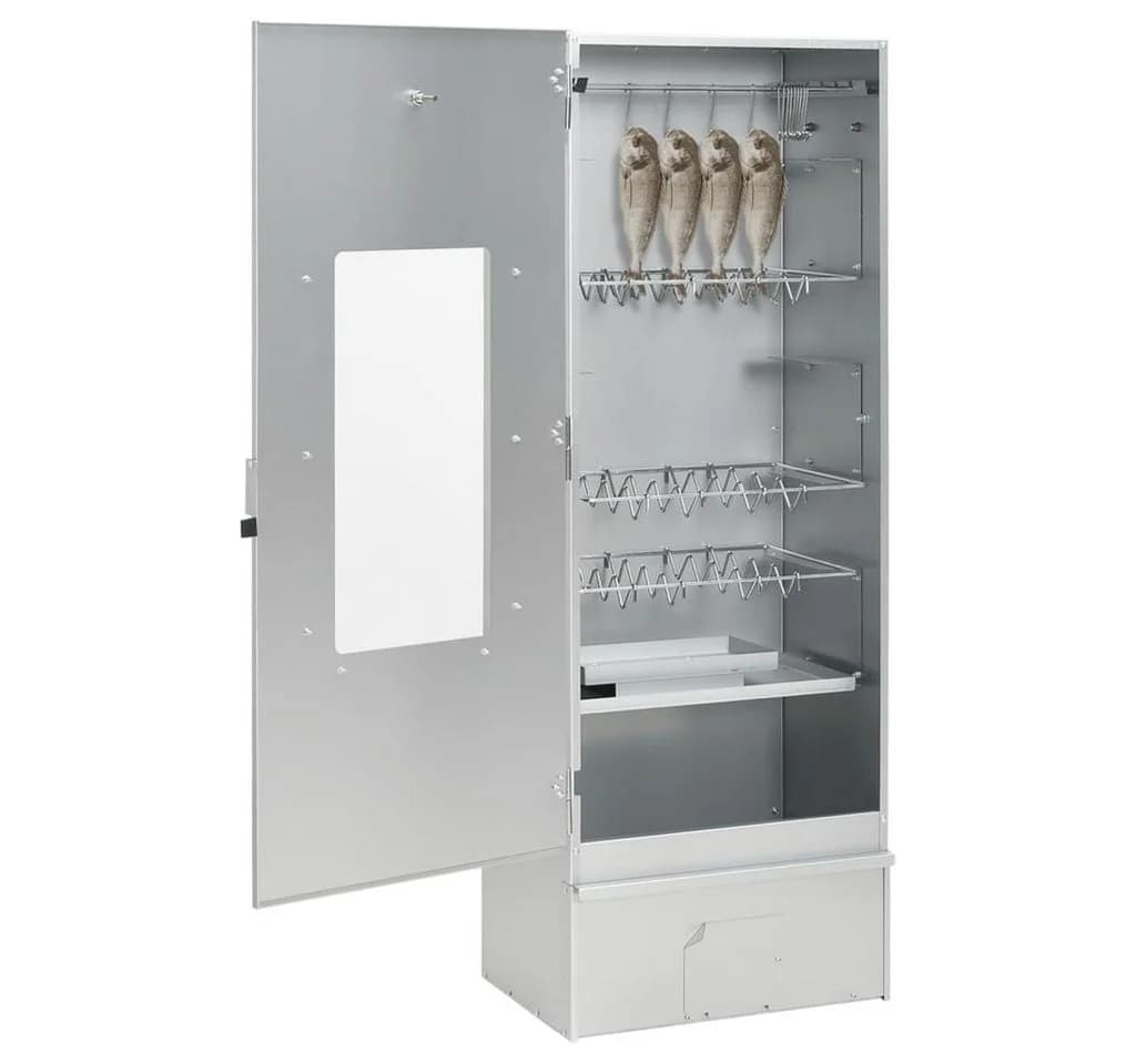 vidaXL Räucherofen mit Kaltrauchgenerator Verzinkter Stahl Silber