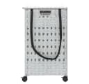 vidaXL Wäschekorb mit Rollen 3 Fächer Weiß Rattan Bild 5