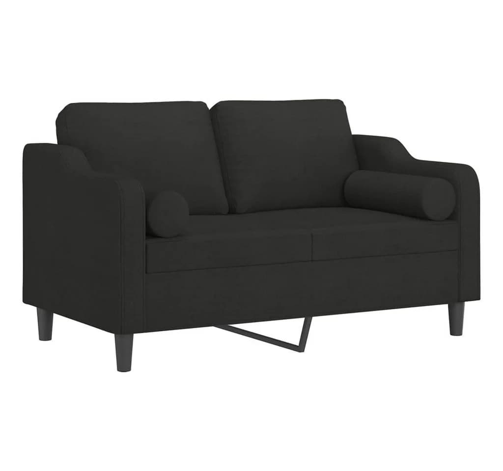 vidaXL 2-Sitzer-Sofa Schwarz mit Zierkissen Stoff Metall - Bild 2