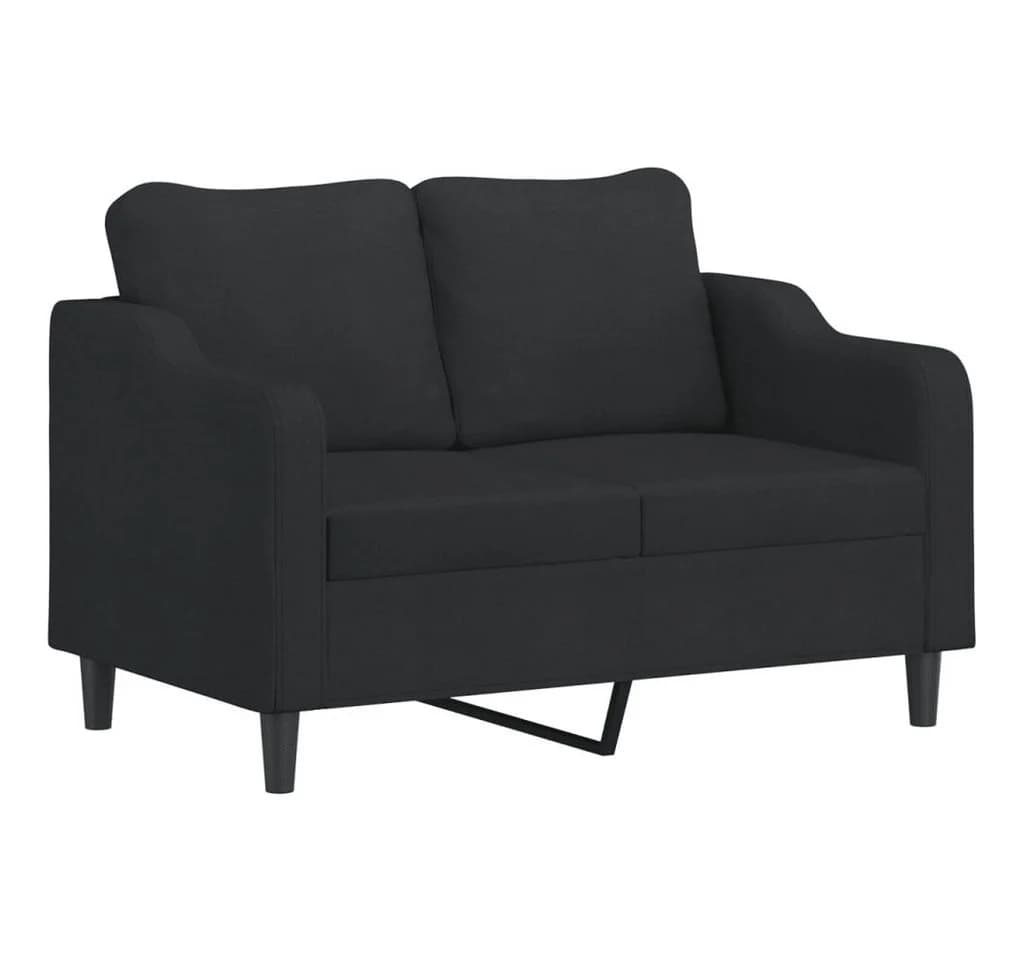 vidaXL 2-Sitzer-Sofa Schwarz mit Zierkissen Stoff Metall - Bild 3