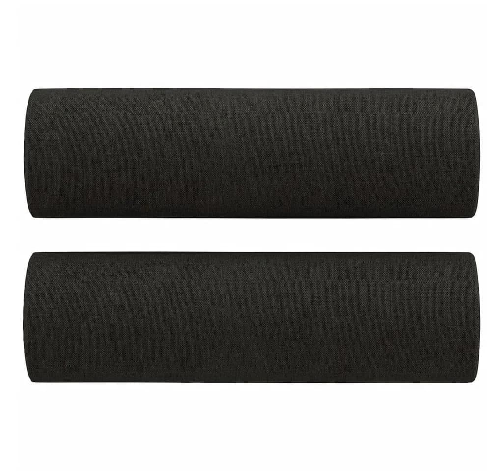 vidaXL 2-Sitzer-Sofa Schwarz mit Zierkissen Stoff Metall - Bild 4
