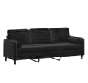 vidaXL 3-Sitzer Sofa Schwarz Samt mit Zierkissen Bild 2