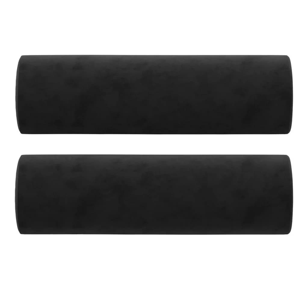 vidaXL 3-Sitzer Sofa Schwarz Samt mit Zierkissen - Bild 4