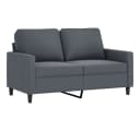 vidaXL 3-teilige Sofagarnitur mit Hocker Dunkelgrau Samt Bild 3