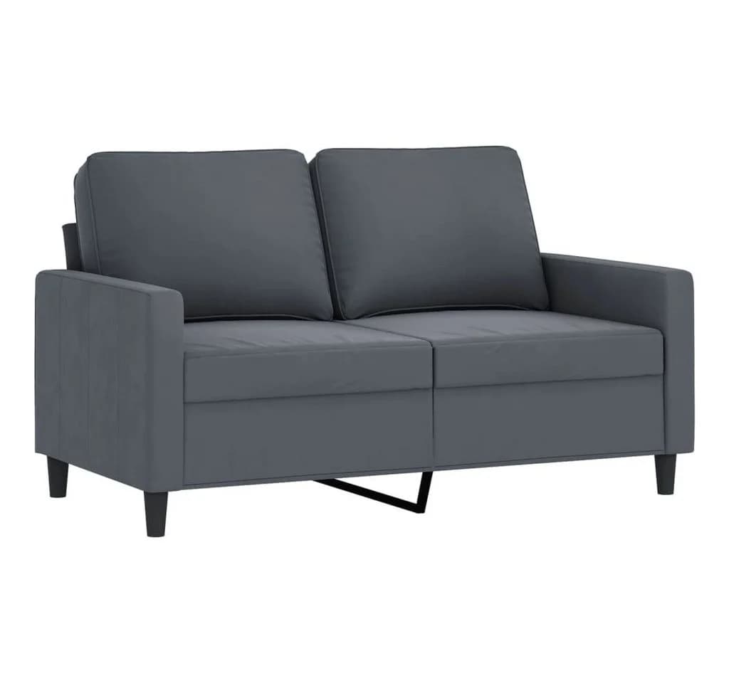 vidaXL 3-teilige Sofagarnitur mit Hocker Dunkelgrau Samt - Bild 3